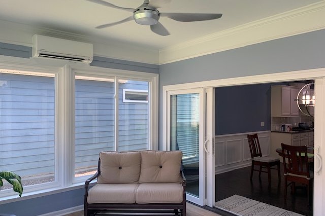 Room with large windows and sliding glass doors